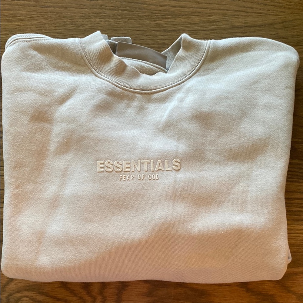 Essentials Cream Crewneck Sweater Soft Minimalist Design